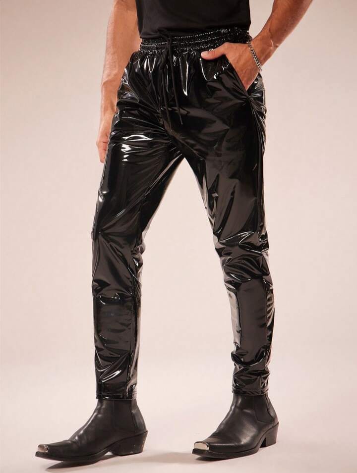 Men's Holographic Drawstring Waist Trousers